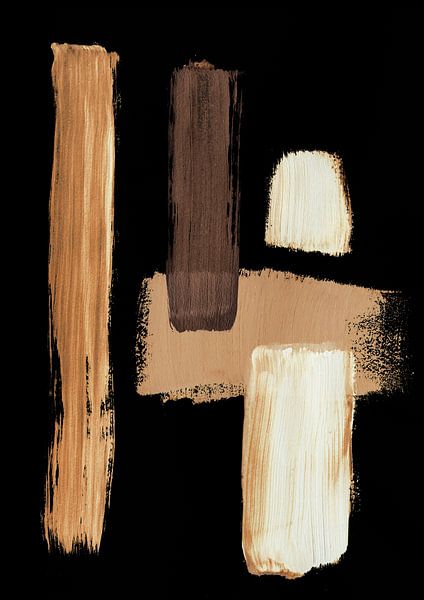 Zwart en bruin abstractie van Ela Szczepaniak