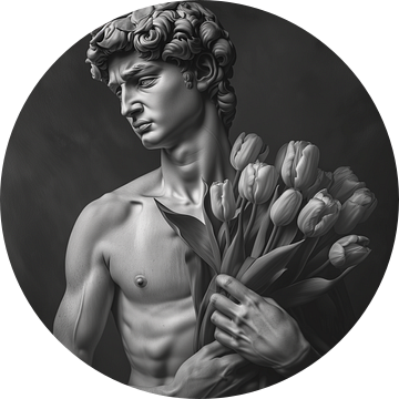 Michelangelo's David met Tulpen van PixelMint.