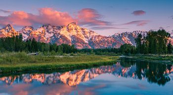 Sonnenaufgang Grand Teton NP, Wyoming, Vereinigte Staaten