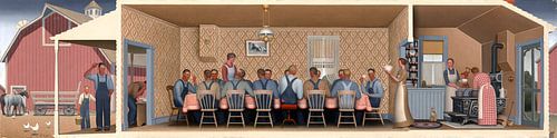Grant Wood, Diner voor de Threshers, 1934