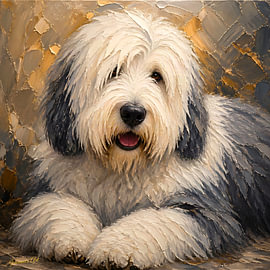 Alter englischer Schäferhund von Johannas Art Creations