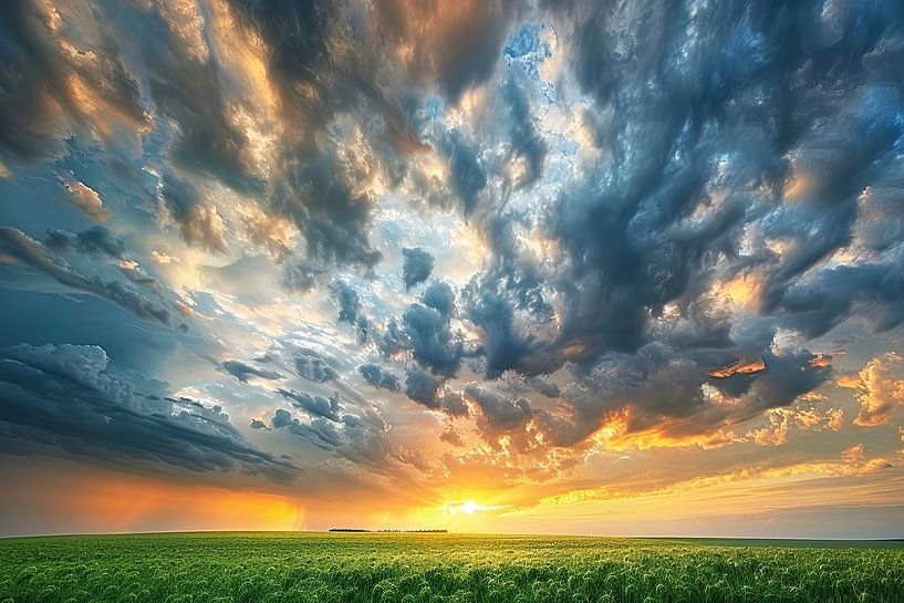 landscape with dramatic clouds by Egon Zitter