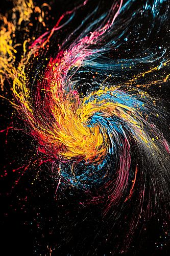 Krachtige abstracte kleurenexplosie