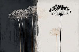 Botanical abstract in Japandi style by Japandi Art Studio