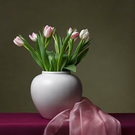 Still life with tulips by Mirjam Brozius