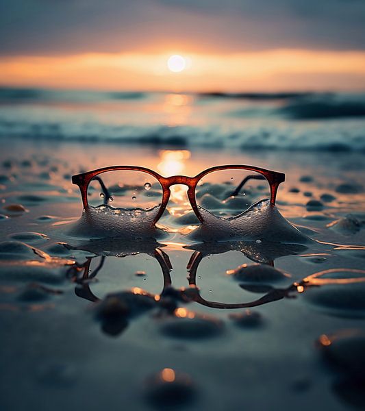 Zonsopgang aan zee van fernlichtsicht