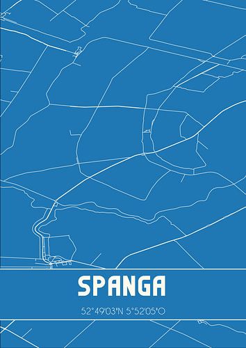 Blaupause | Karte | Spanga (Fryslan)