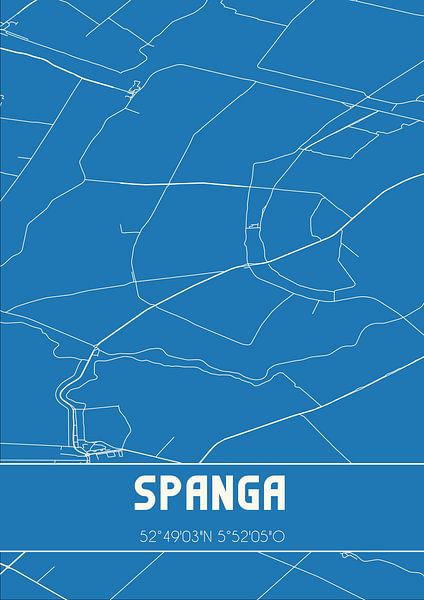 Blueprint | Map | Spanga (Fryslan) by Prints of Place