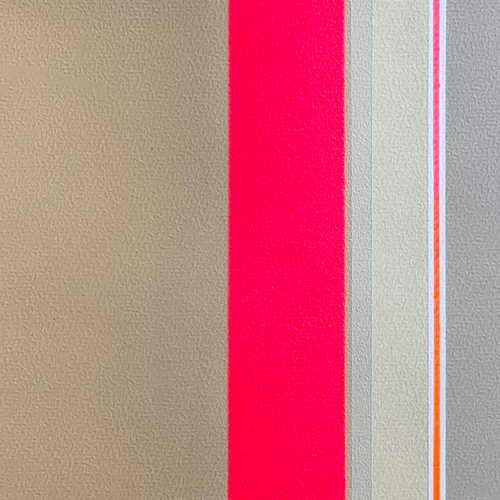 Bold Stripe – Neonstreifen-Poster in Rosa/Rot, quadratisch