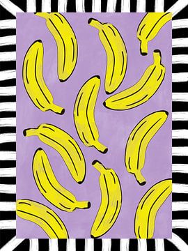 Gele bananen Abstract van Elena Ristova