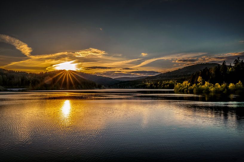 Sunset at the Schwarzenbach dam by Marcus Lanz