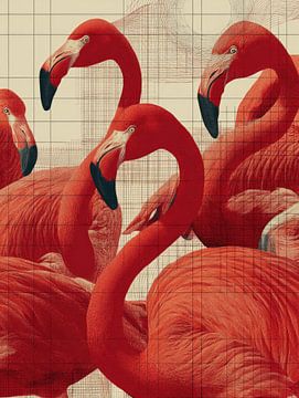 Red flamingos