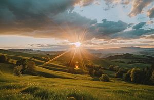 Malerisches Dämmerlicht in Frankreich
