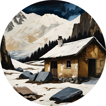 Schuilplaats in de bergen - Collage