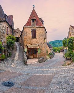 Ein früher Morgen in Beynac-et-Cazenac, Frankreich