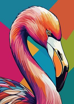 Flamingo Vogel Pop Art van MIROKKU