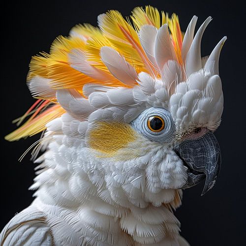 Close up of a Cockatoo Parrot with Yellow Crest