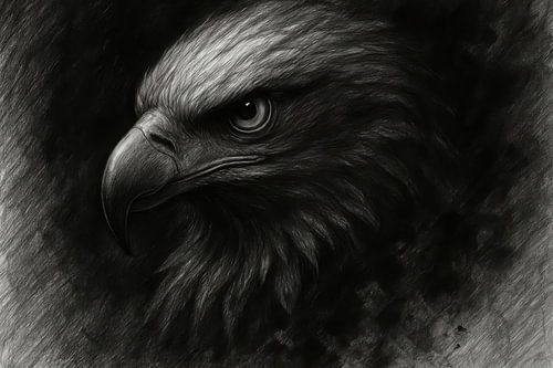 Donkere arendskop met schaduw van Art & Soul Creations