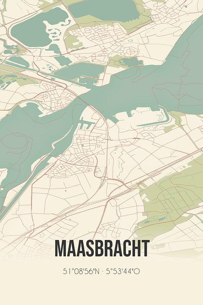 Vintage map of Maasbracht (Limburg) by Prints of Place