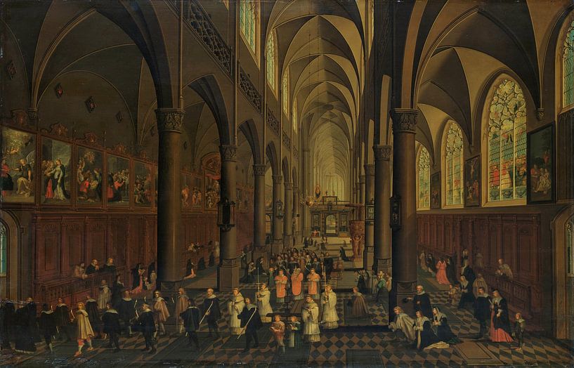 Peeter Neeffs, Die Dominikanerkirche in Antwerpen, 1636 von Atelier Liesjes