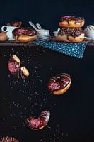 Donuts van de bovenste plank