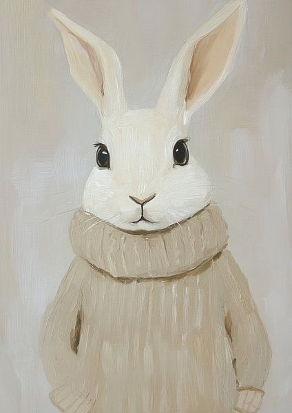 Kuscheliges Kaninchen | Winterkaninchen von Wunderbare Kunst
