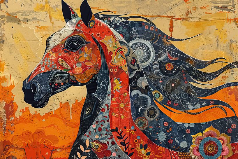 Painting Colourful Horse by Abstract Painting