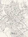 City map Zwolle - City - Light version - Overijssel Map by Locus Studio thumbnail