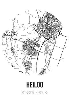 Heiloo (Noord-Holland) | Landkaart | Zwart-wit van Rezona