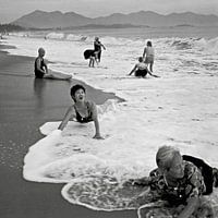 Women bathing on the beach at Nha Trang in Vietnam
