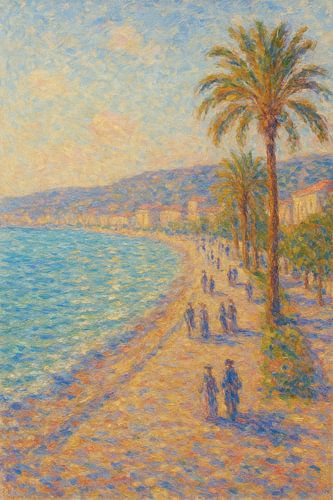 Nice Promenade des Anglais - Zonovergoten Franse Rivièra Impressionist Print