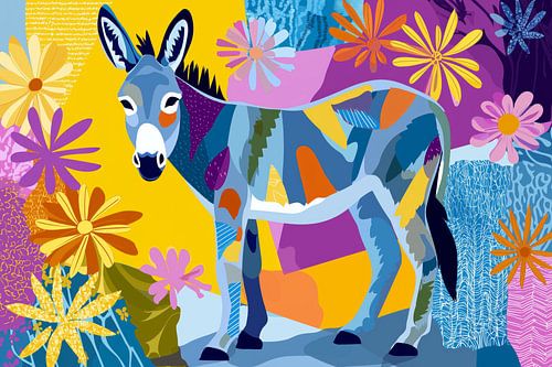 Kleurrijke ezel