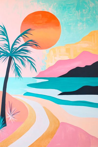 Tropical paradise at sunset by Poster Art Shop