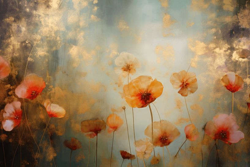 Blumenfeld mit Mohnblumen von Studio Allee