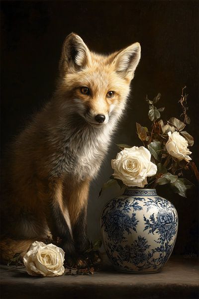 Der Fuchs &amp; Die Porzellanvase von PixelMint.
