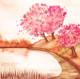 Cherry Blossom Dream van Silvia Van Mazijk