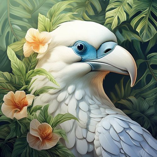 The rare white eagle in paradise