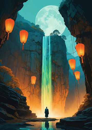 Canyon with Floating Lantern