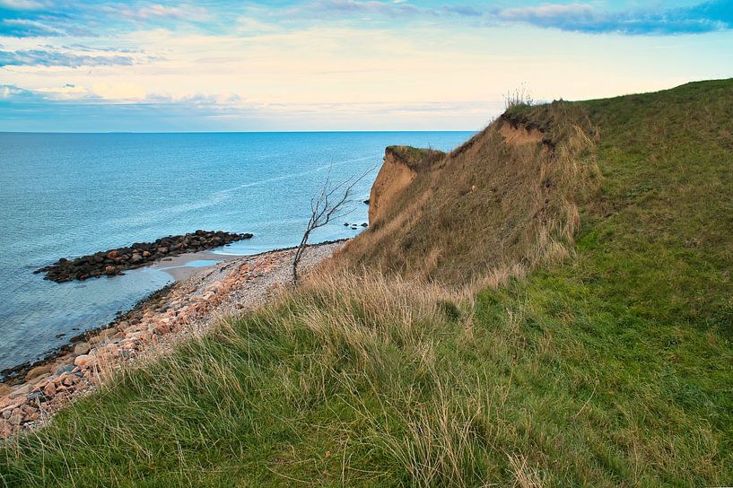 Cliff on the Kattegat in Denmark. Sea and clouds by Martin Köbsch