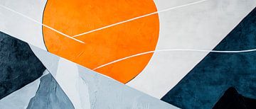 Paysage abstrait avec cercle solaire sur Poster Art Shop