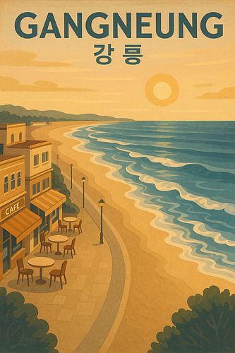 Gangneung Coastal Calm - Cafe's aan het strand & Uitzicht op de Gouden Oceaan