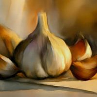 Stilleven met knoflook No.04 | Herfstig Beige