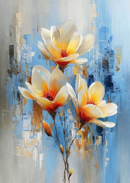 Magnolia blossom - Modern canvas art by Niklas Maximilian