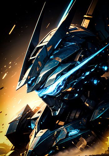 Blauer Roboter mit blauen Augen