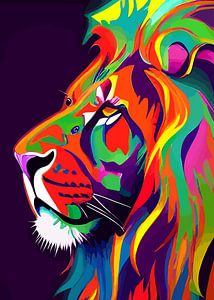 Lion en couleur sur Wisnu Xiao