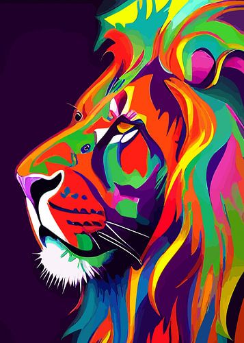 Lion en couleur