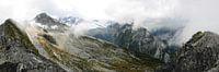 Mistige bergen in Glacier National Park van Femke van Egmond thumbnail