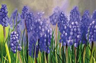 Painting of Grape Hyacinths by Tanja Udelhofen thumbnail