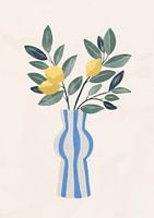 Vase mit Zitronenstreifen