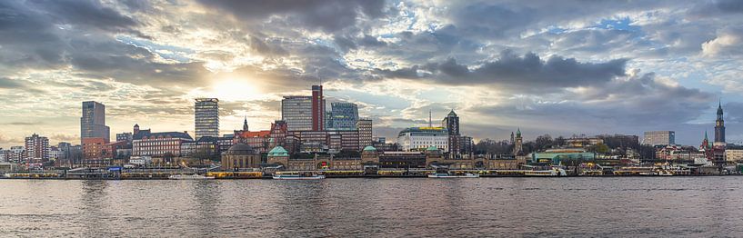 Skyline Hamburg Landungsbrücken von Werner Reins